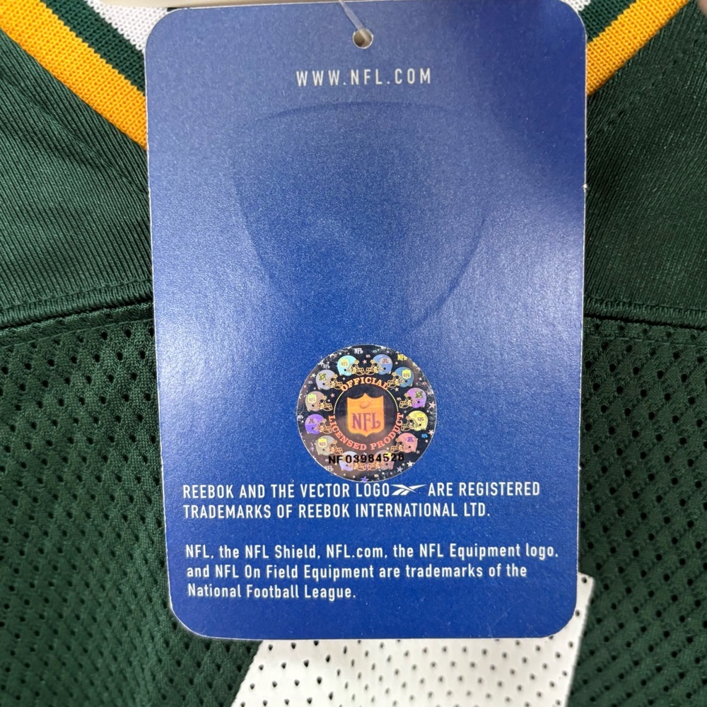 Reebok Men’s Size XL NFL Equipment Green Bay Packers Favre 4 Football Jersey NWT - Picture 6 of 12